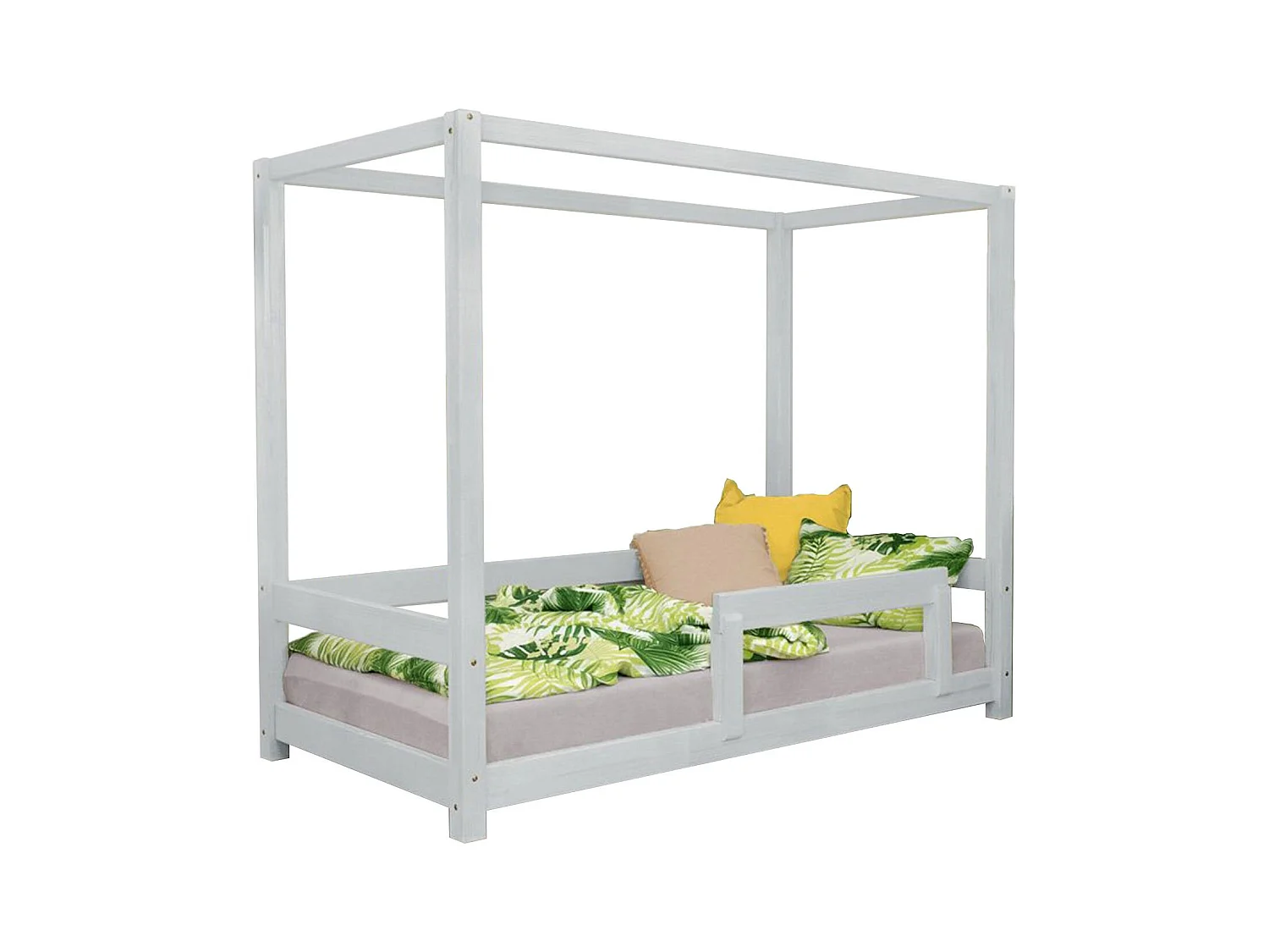 Lit cabane enfant BUNKY 120 x 200 gris clair