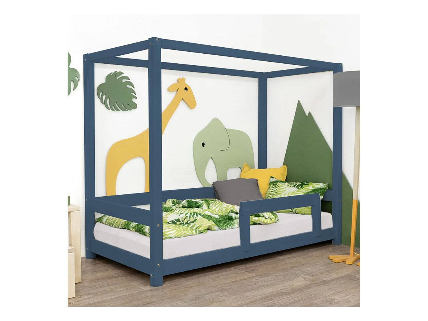 Lit cabane enfant BUNKY 120 x 200 bleu marine