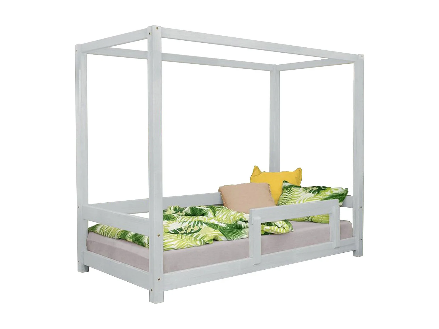 Lit cabane enfant BUNKY 120 x 190 gris clair