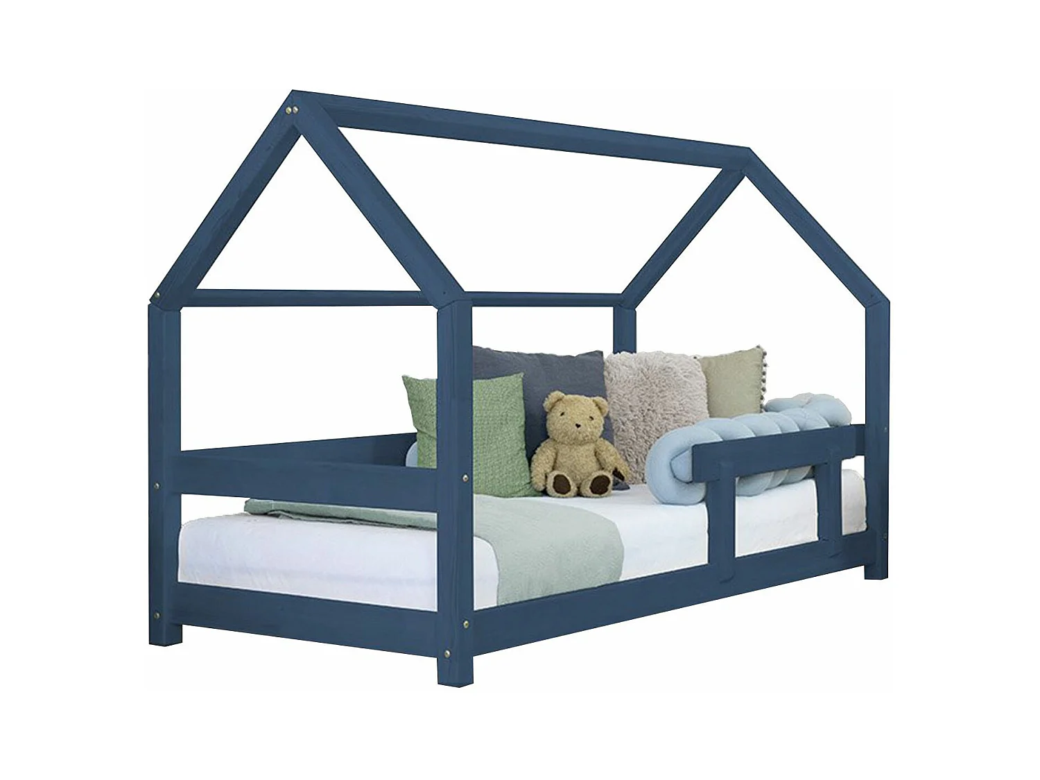 Lit cabane enfant TERY 120 x 200 bleu marine