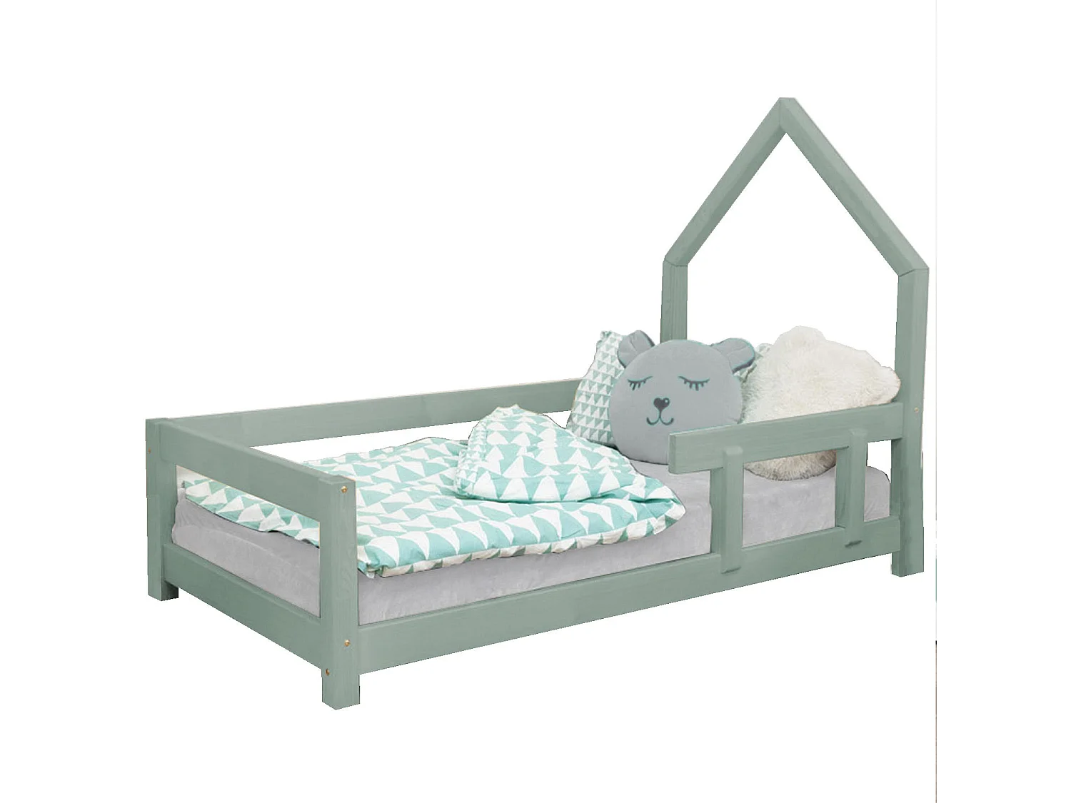 POPPI kinderbed 140 x 200 saliegroen 1