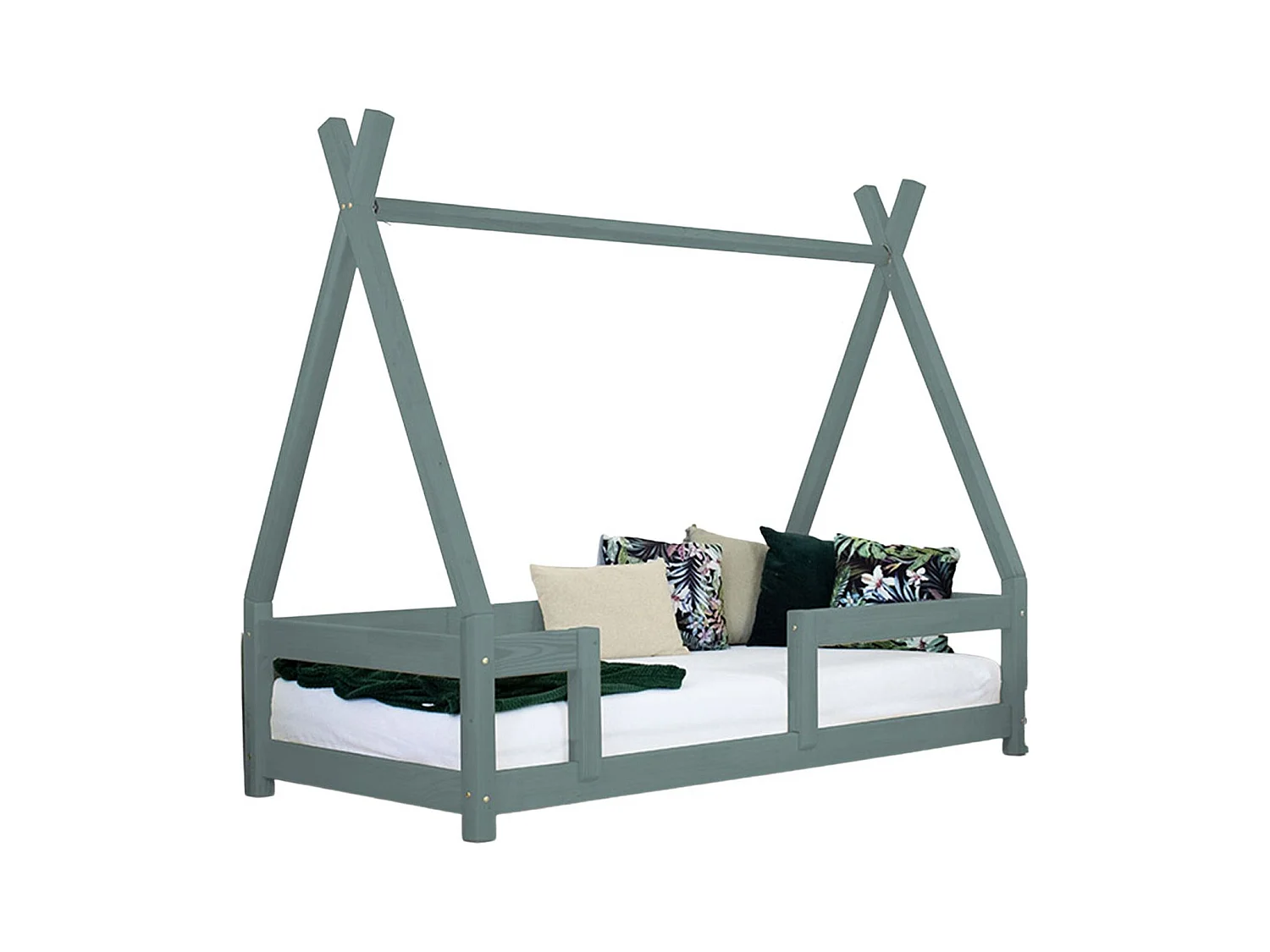 Lit cabane enfant NAKANA 90 x 190 vert sauge