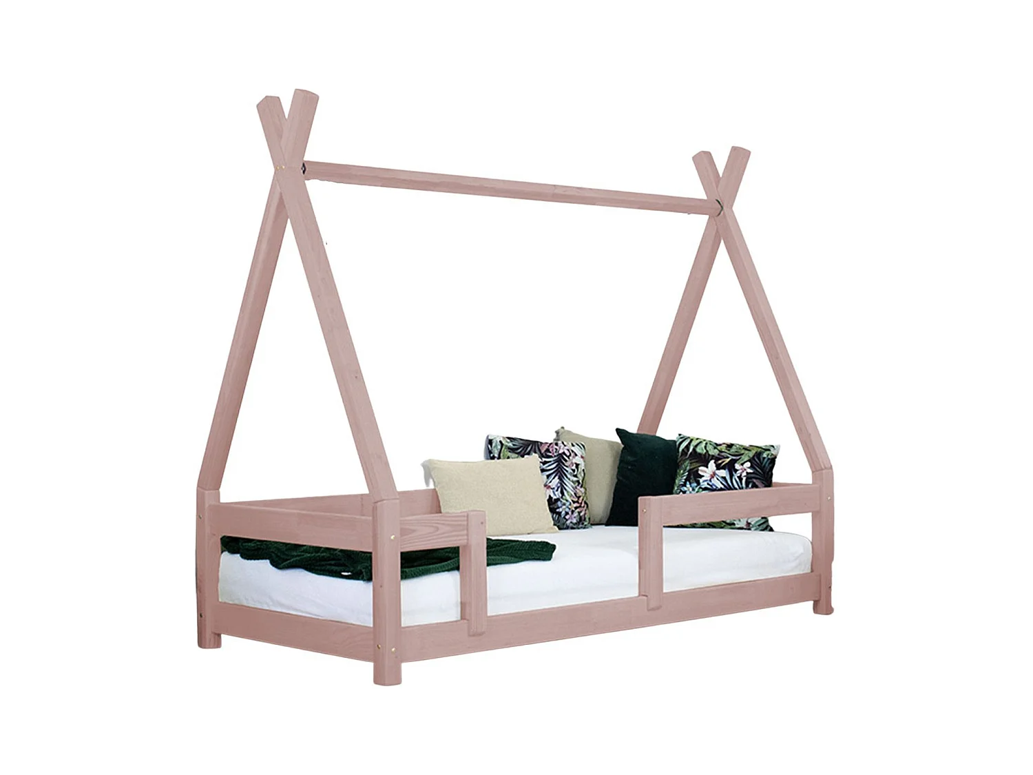 Lit cabane enfant NAKANA 80 x 180 rose pastel