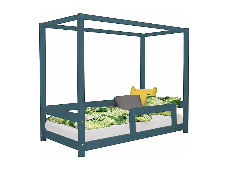 Lit cabane enfant BUNKY 80 x 160 vert pétrole