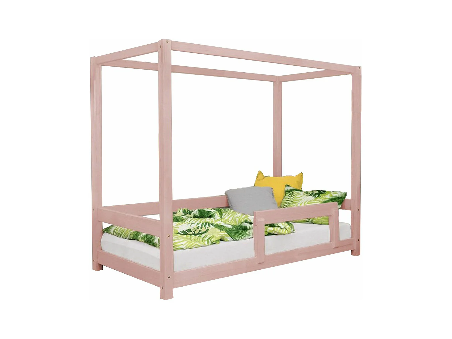 Lit cabane enfant BUNKY 80 x 180 rose pastel