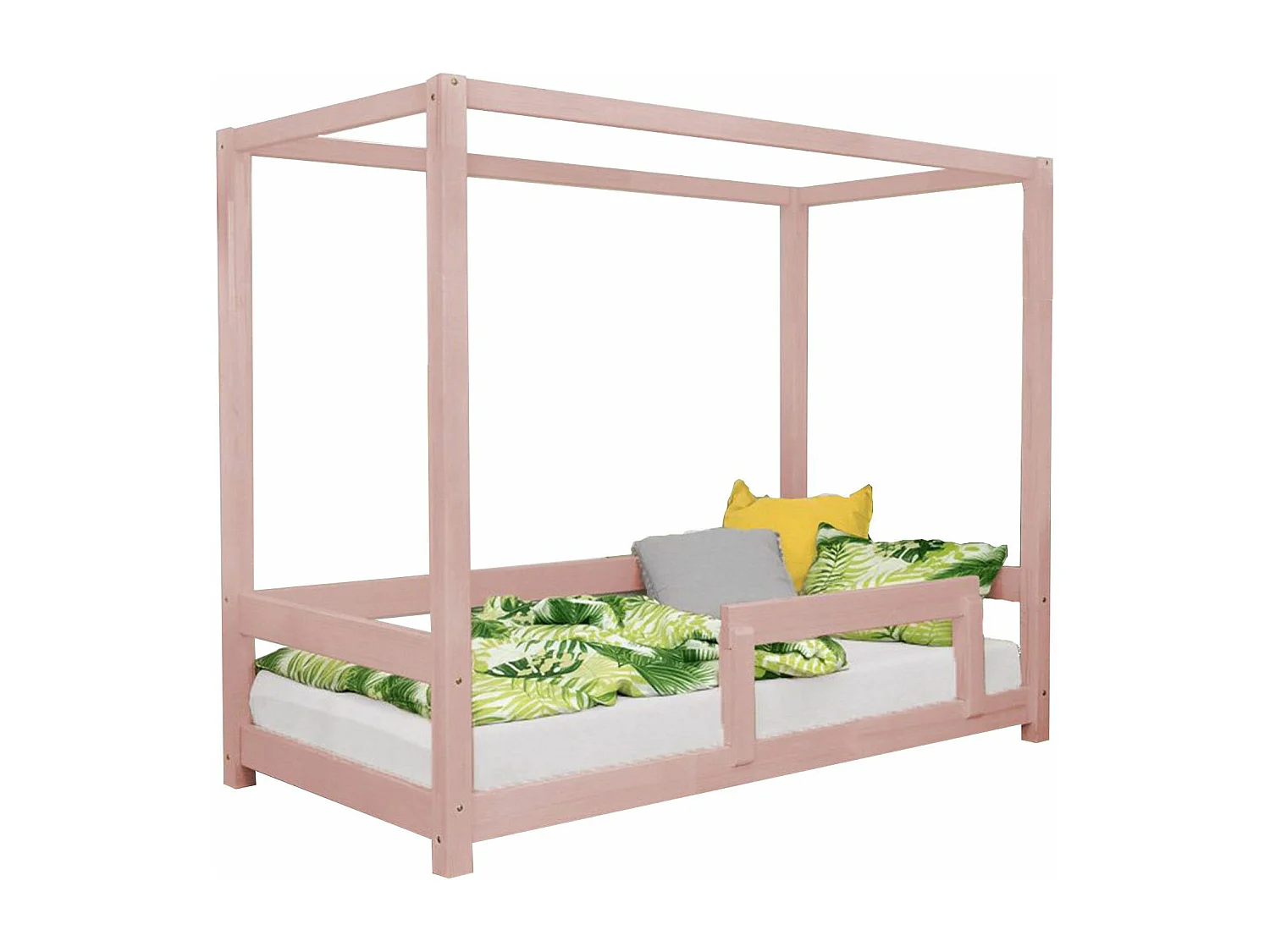 Lit cabane enfant BUNKY 80 x 180 rose pastel