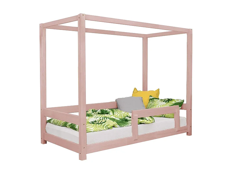 Lit cabane enfant BUNKY 90 x 160 rose pastel