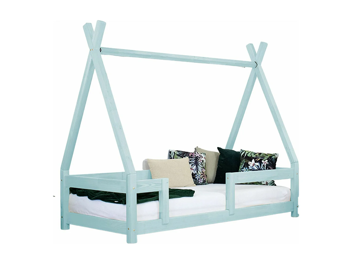 Lit cabane enfant NAKANA 90 x 160 bleu clair