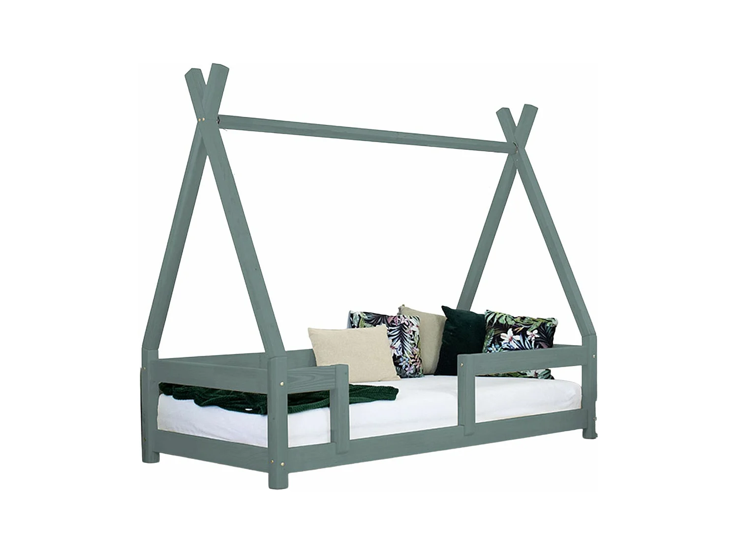 Lit cabane enfant NAKANA 120 x 200 vert sauge
