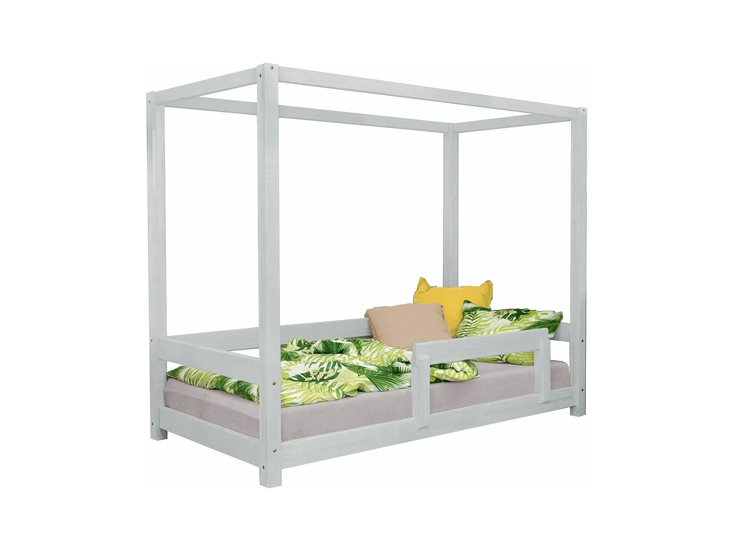 Lit cabane enfant BUNKY 90 x 180 gris clair