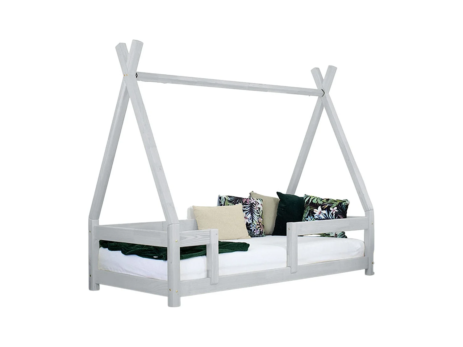 Lit cabane enfant NAKANA 120 x 180 gris clair