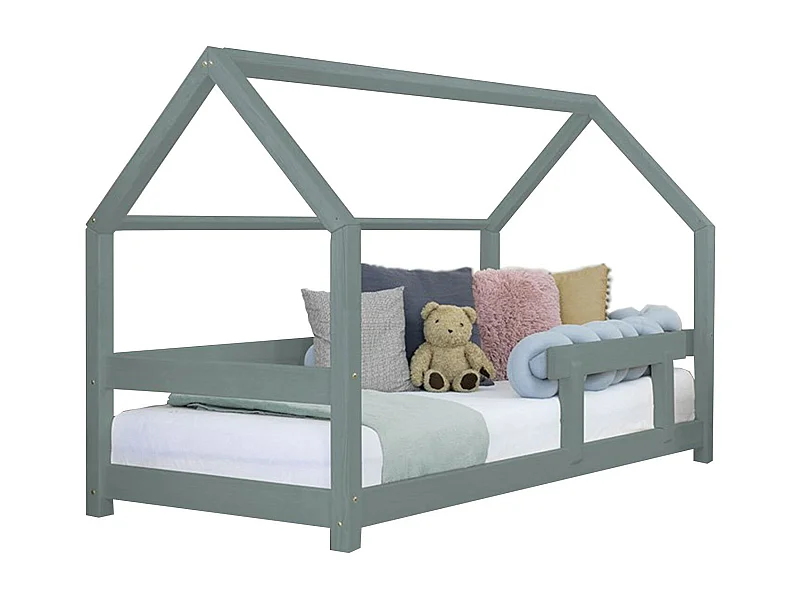 Lit cabane enfant TERY 140 x 200 vert sauge