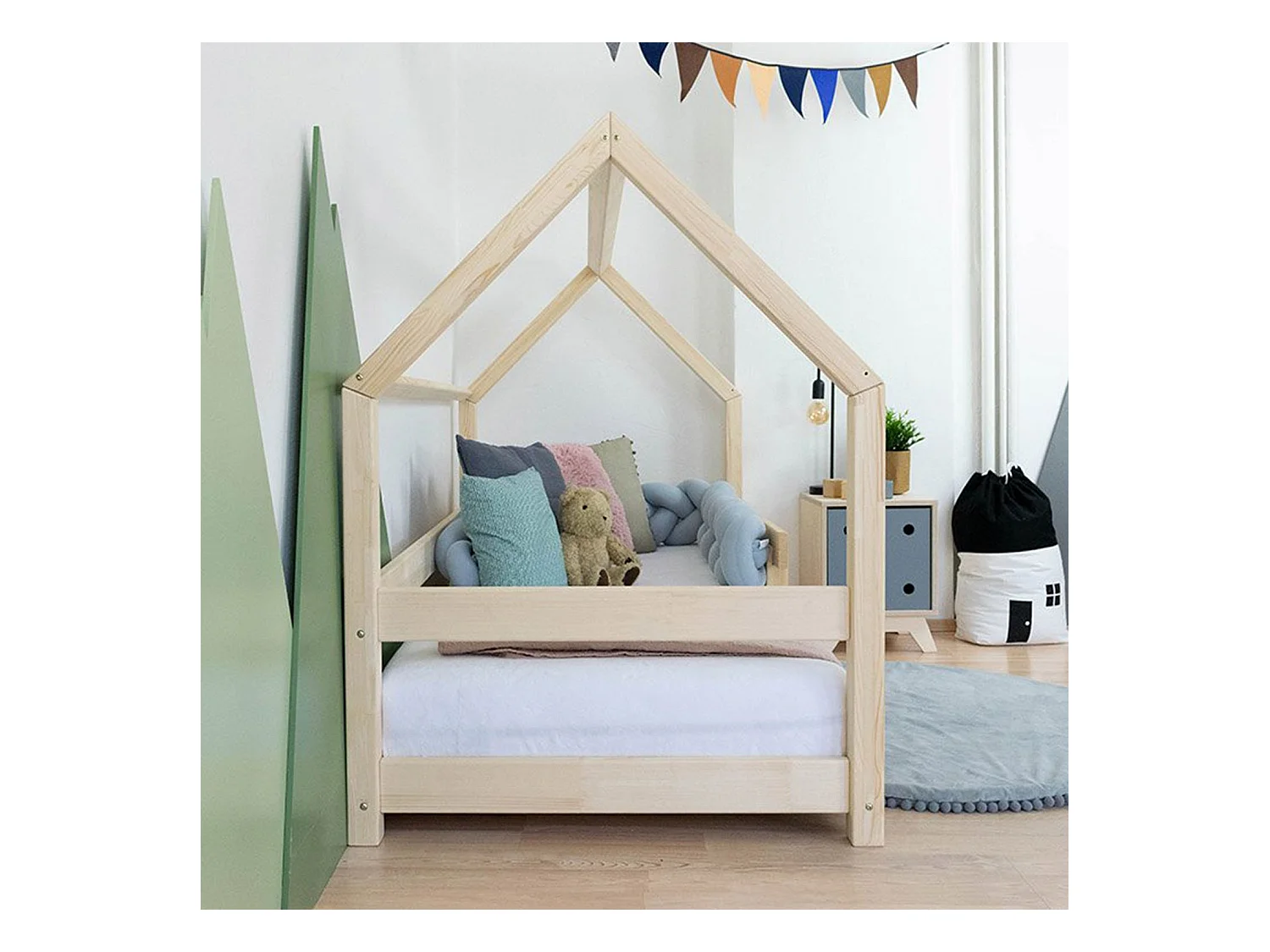 Lit cabane enfant TERY 120 x 200 rouge brique