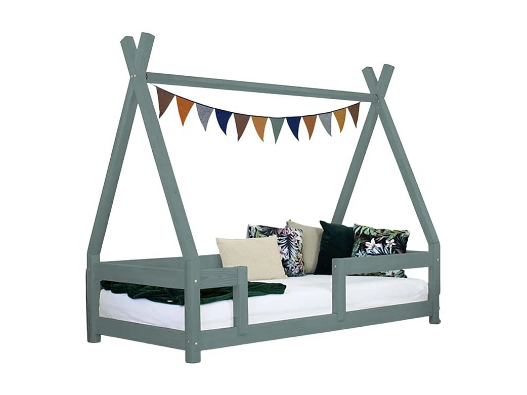 Lit cabane enfant NAKANA 80 x 180 vert sauge