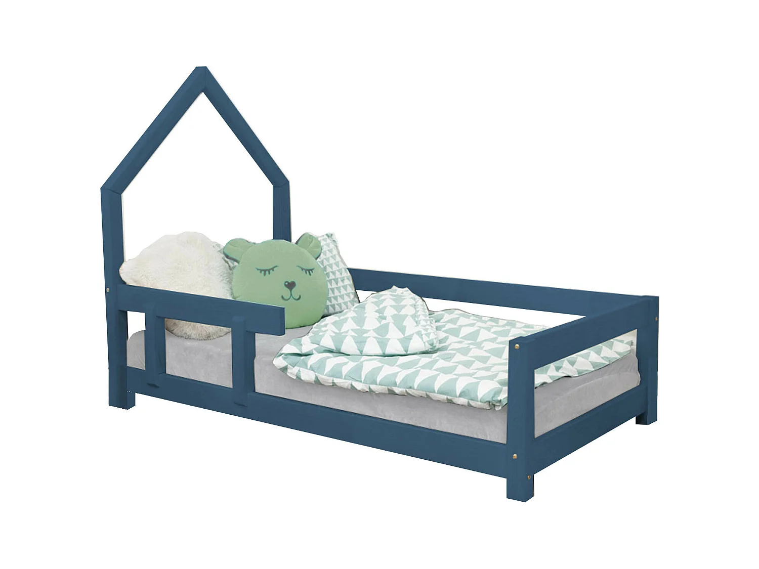 Lit cabane enfant POPPI 120 x 180 bleu marine 2