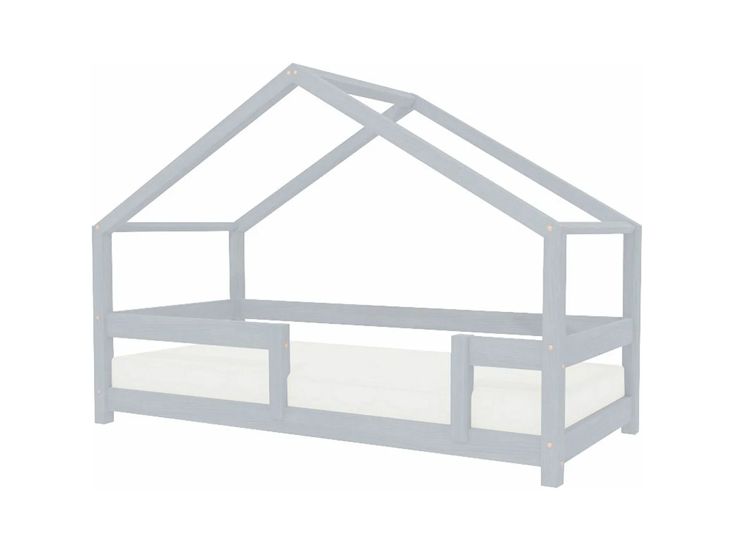 Lit cabane enfant LUCKY 120 x 200 gris clair