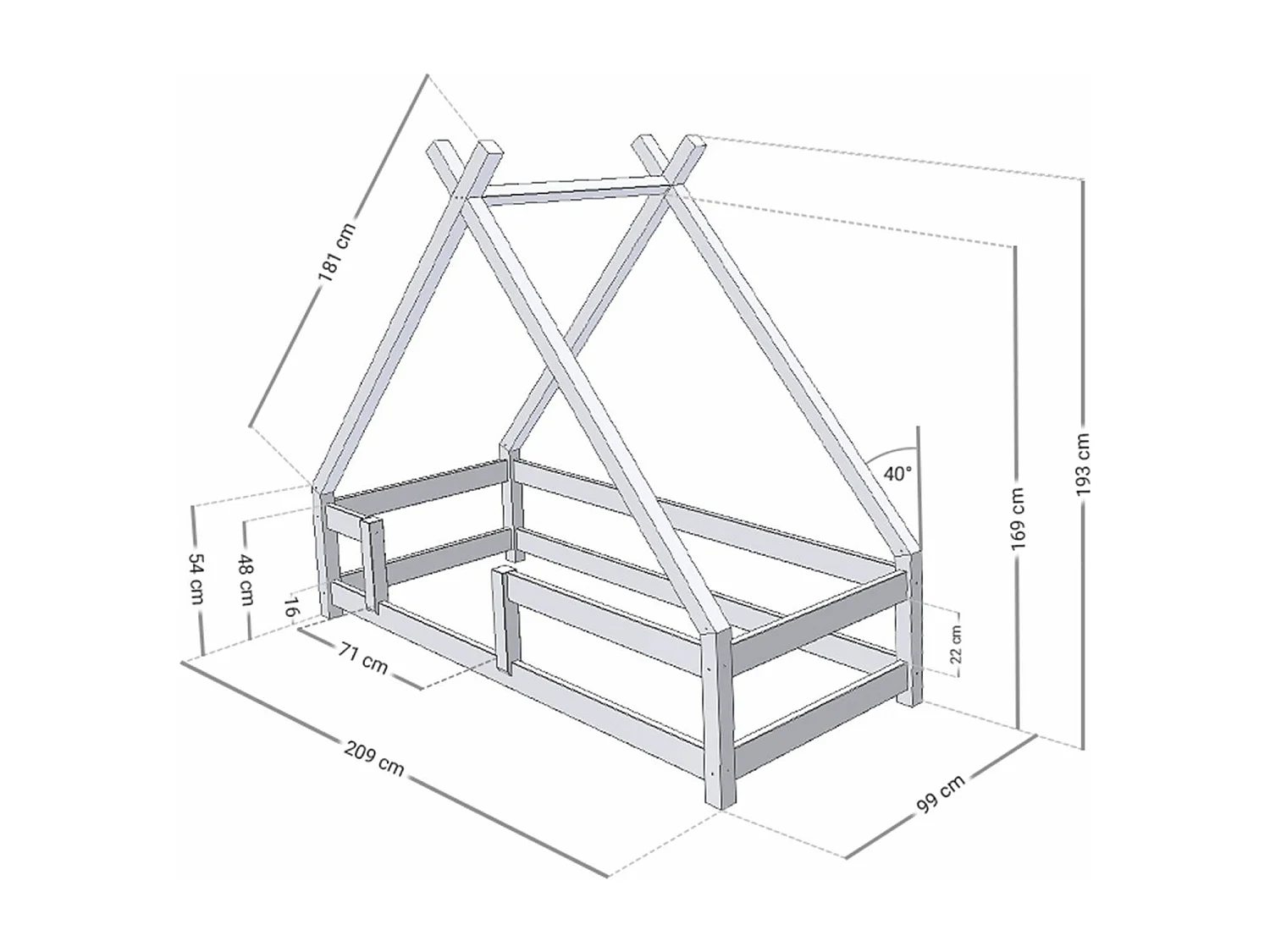 TAHUKA kinderbed 90 x 200 lichtgroen