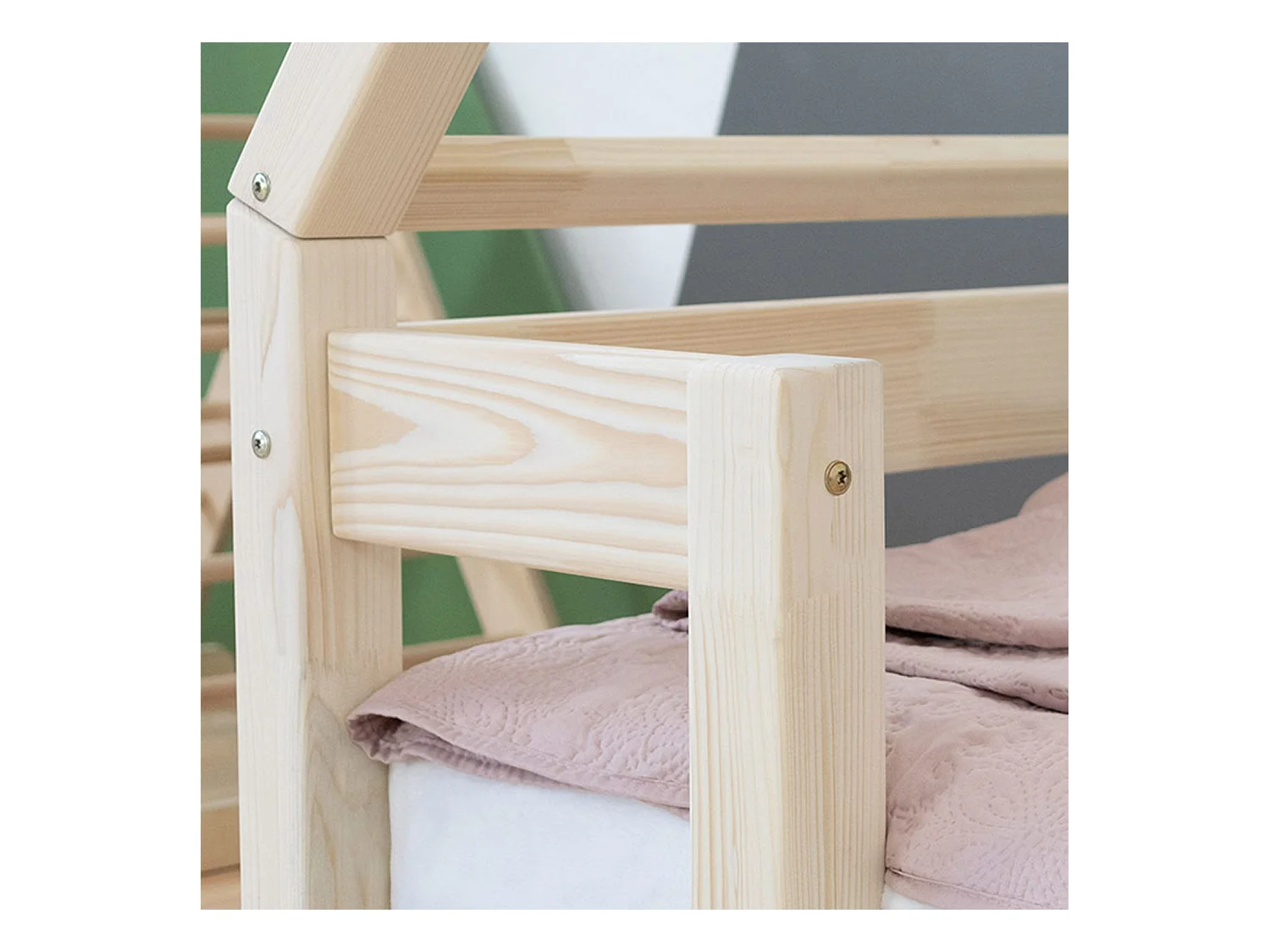 Lit cabane enfant TAHUKA 90 x 200 gris clair