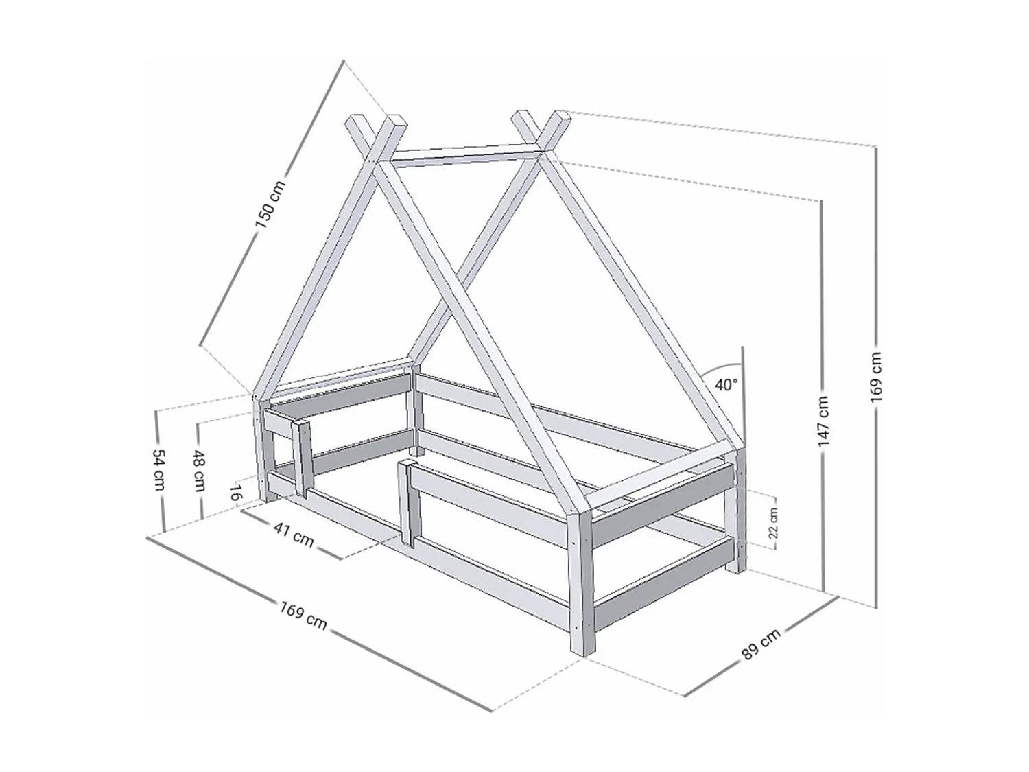 TAHUKA kinderbed 80 x 160 petrolgroen