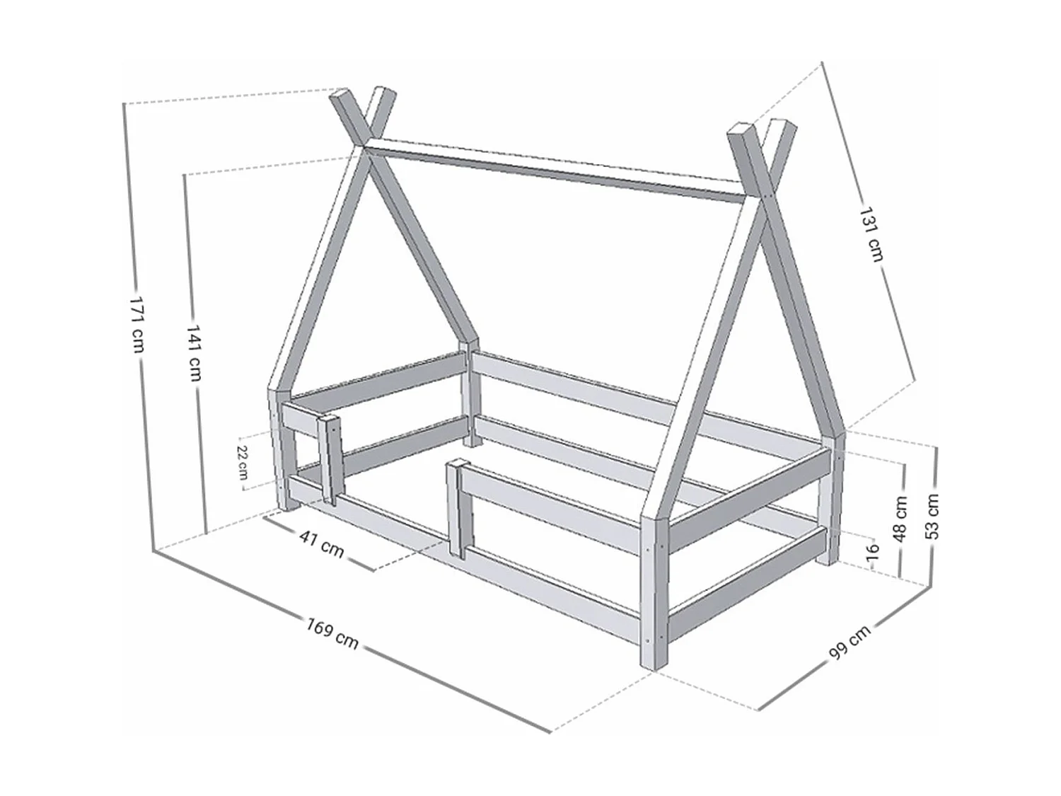 NAKANA kinderbed 90 x 160 pastelroze