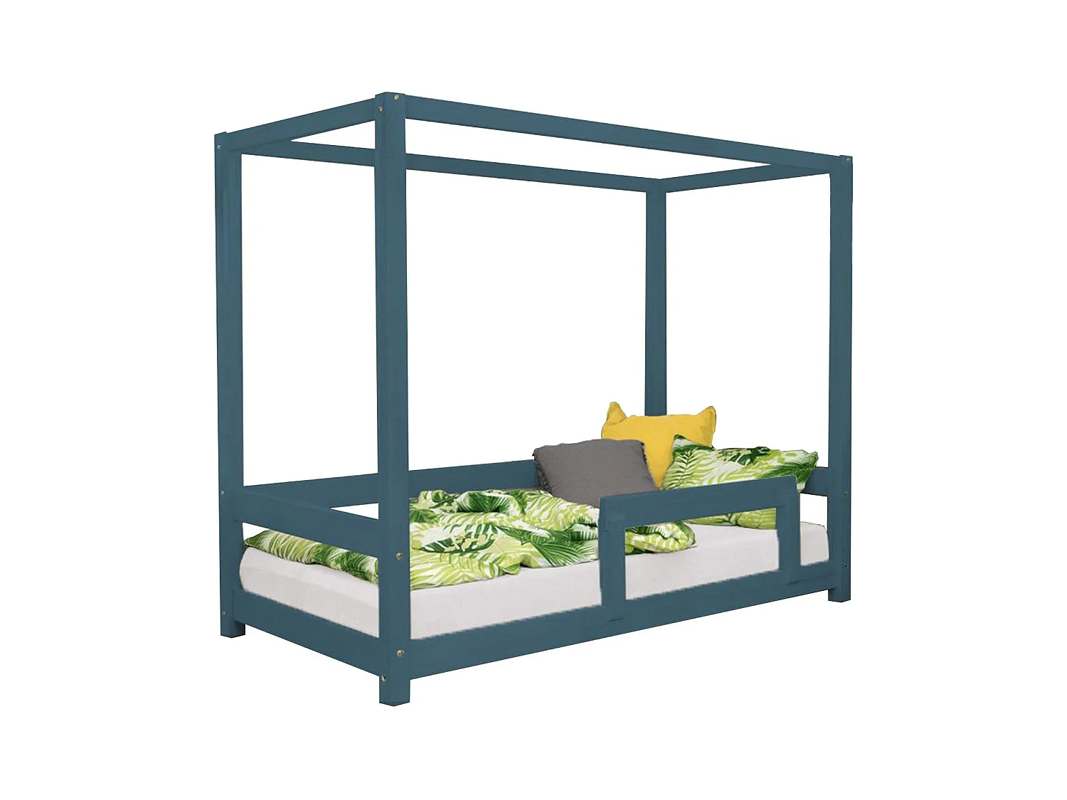 Lit cabane enfant BUNKY 90 x 160 vert pétrole