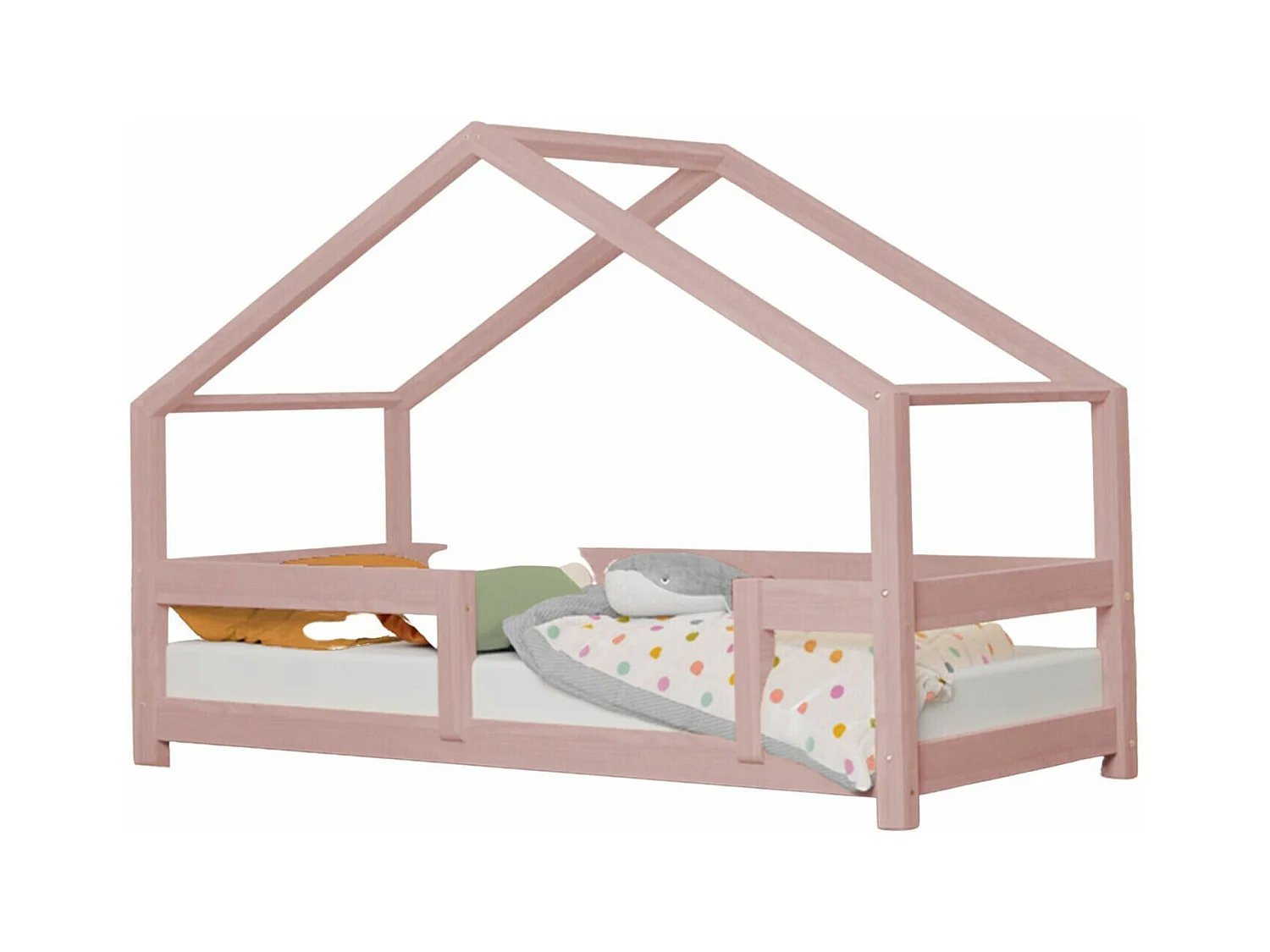 Lit cabane enfant LUCKY 80 x 160 rose pastel