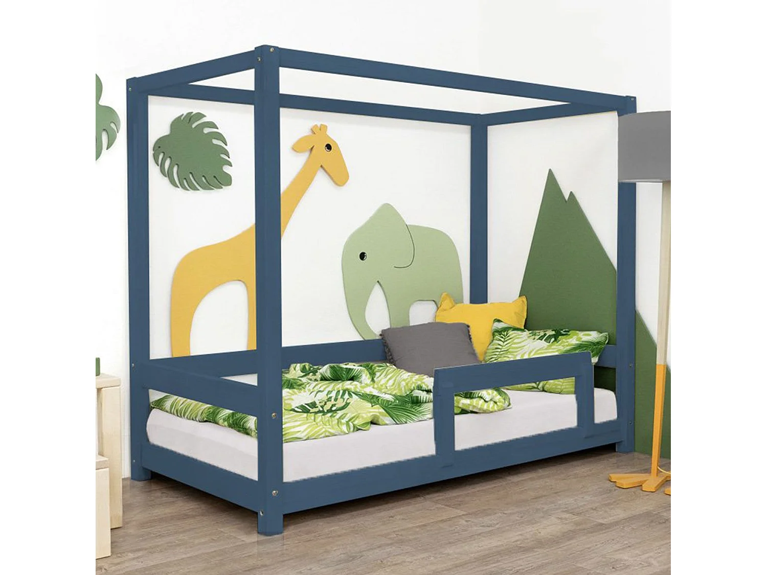 Lit cabane enfant BUNKY 80 x 180 bleu marine
