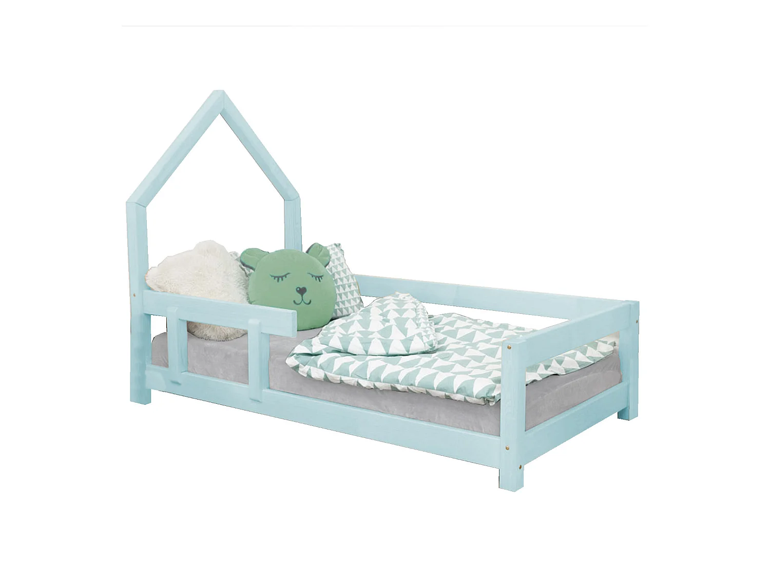 Lit cabane enfant POPPI 80 x 160 bleu clair 2