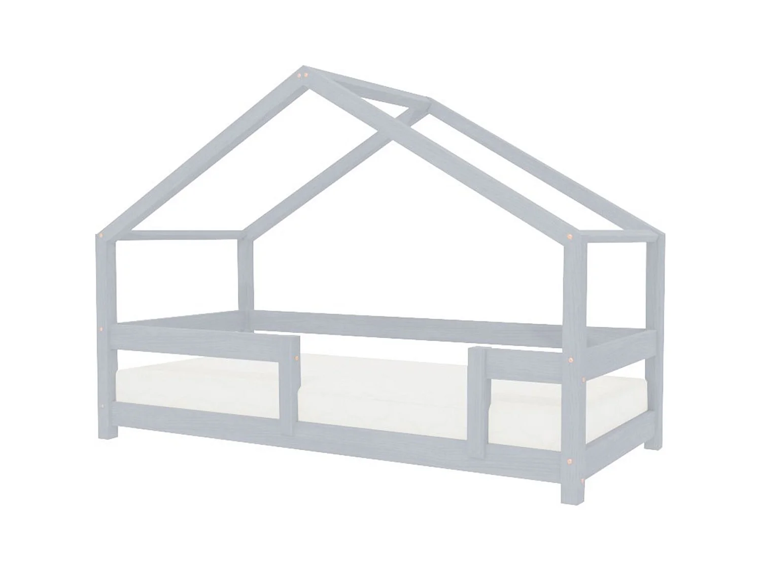 Lit cabane enfant LUCKY 90 x 200 gris clair