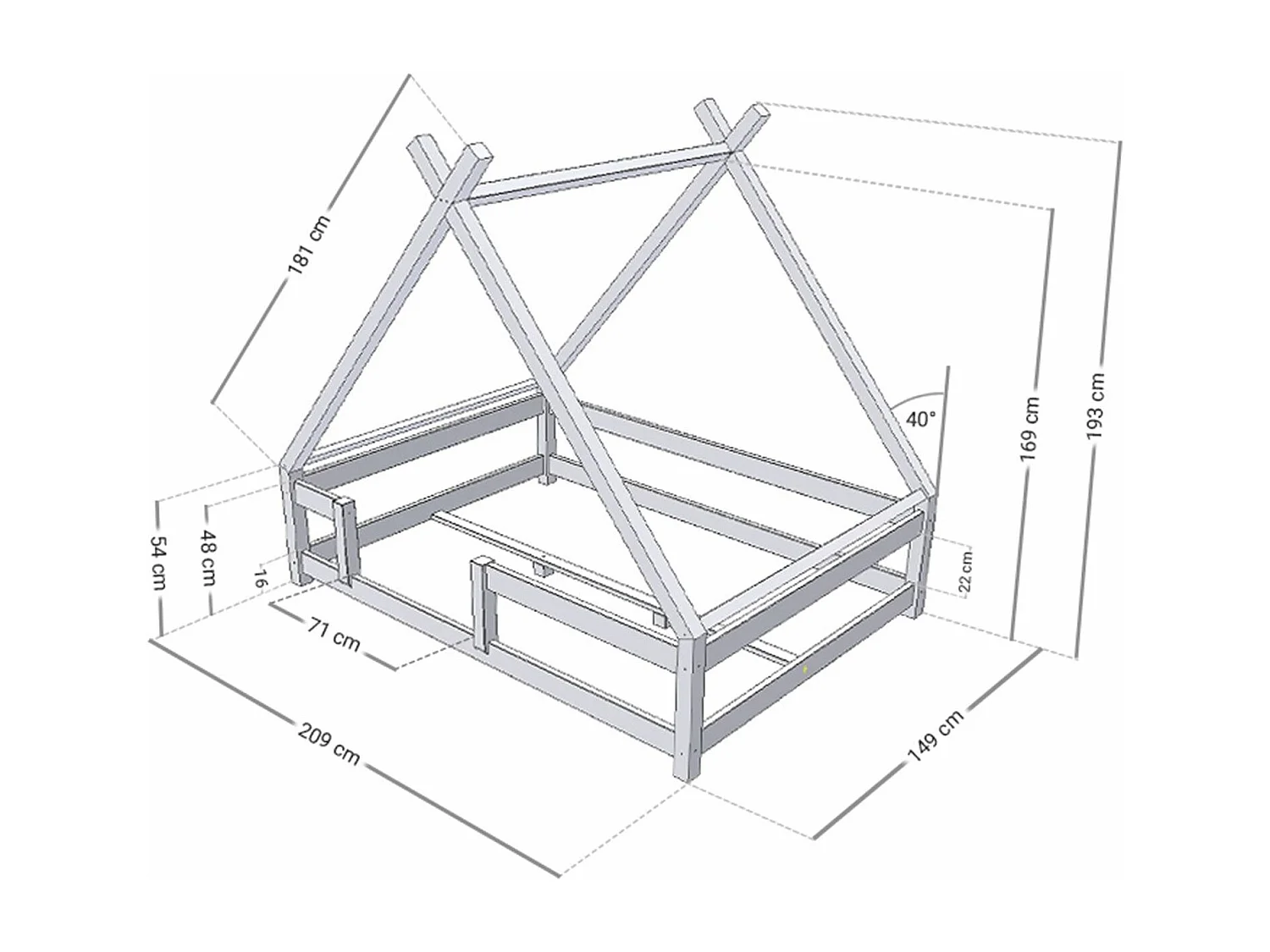 TAHUKA kinderbed 140 x 200 petrolgroen