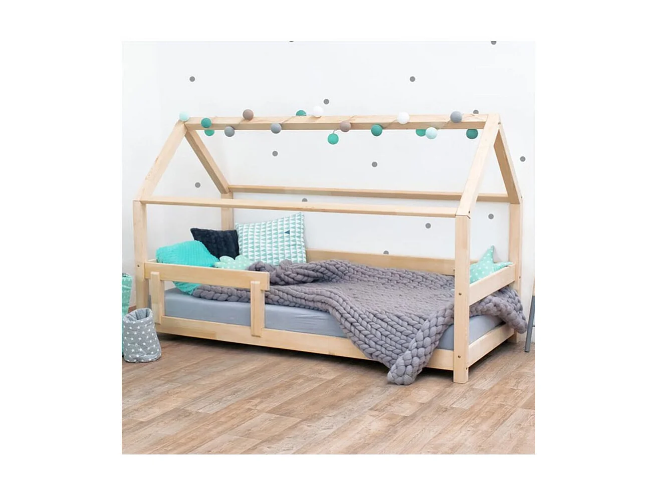 Lit cabane enfant TERY 90 x 190 rouge brique