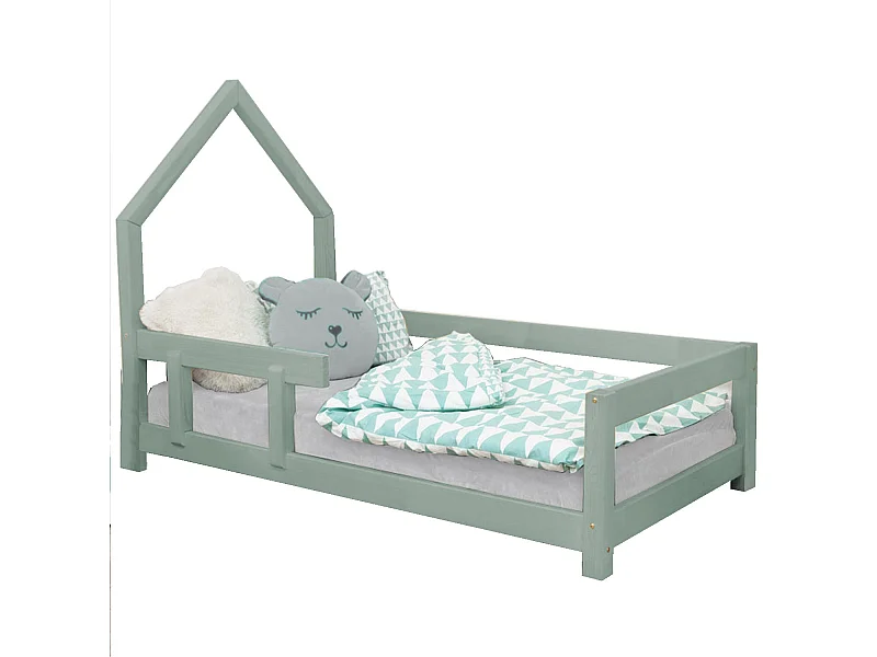 Lit cabane enfant POPPI 120 x 200 vert sauge 2