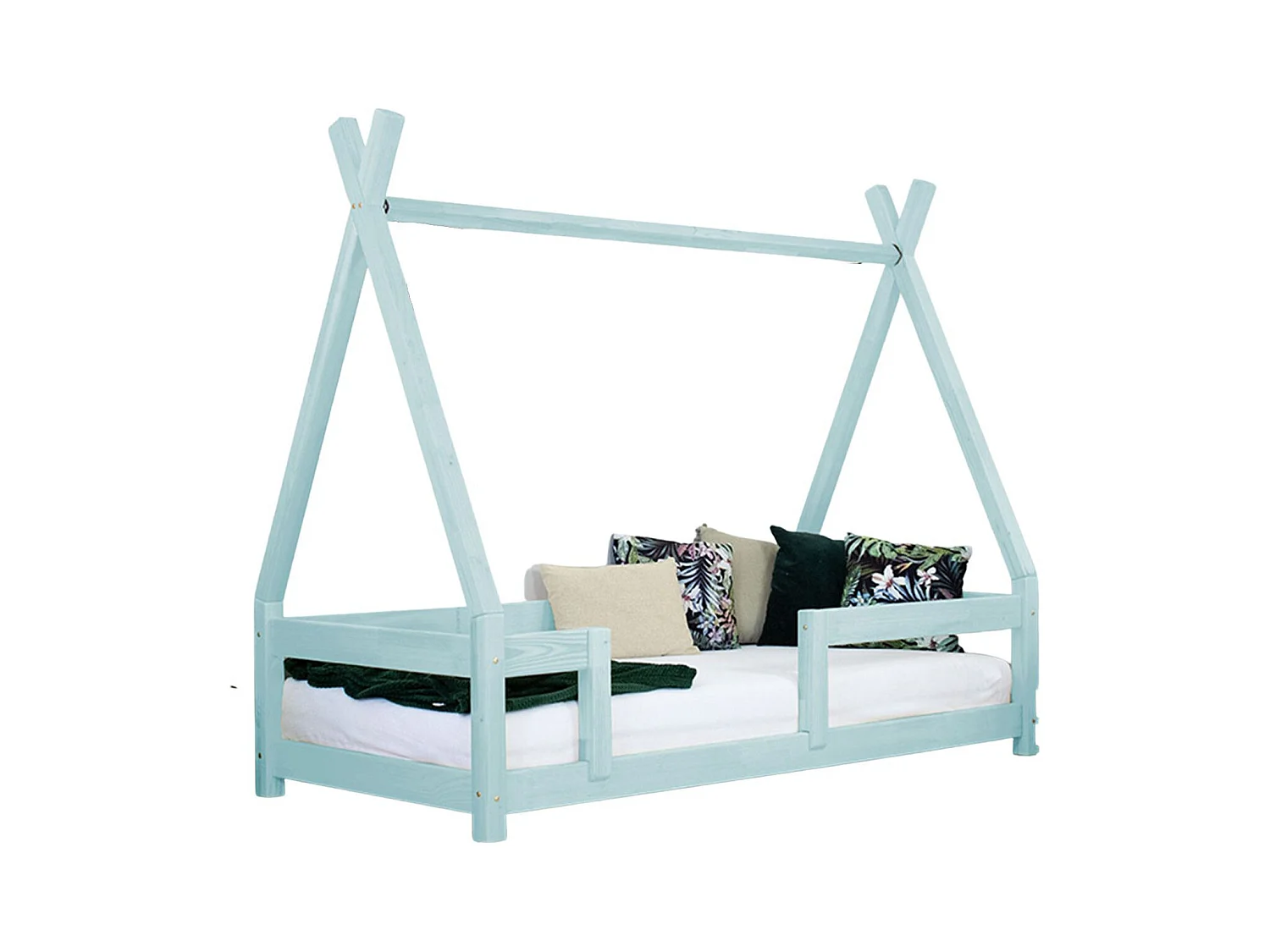 Lit cabane enfant NAKANA 80 x 160 bleu clair