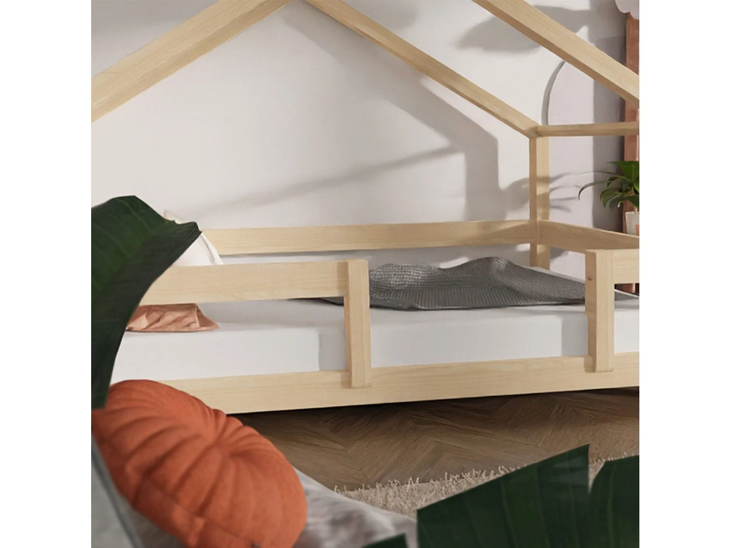 Lit cabane enfant LUCKY 80 x 180 bleu clair