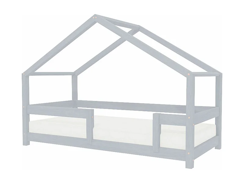 Lit cabane enfant LUCKY 70 x 160 gris clair