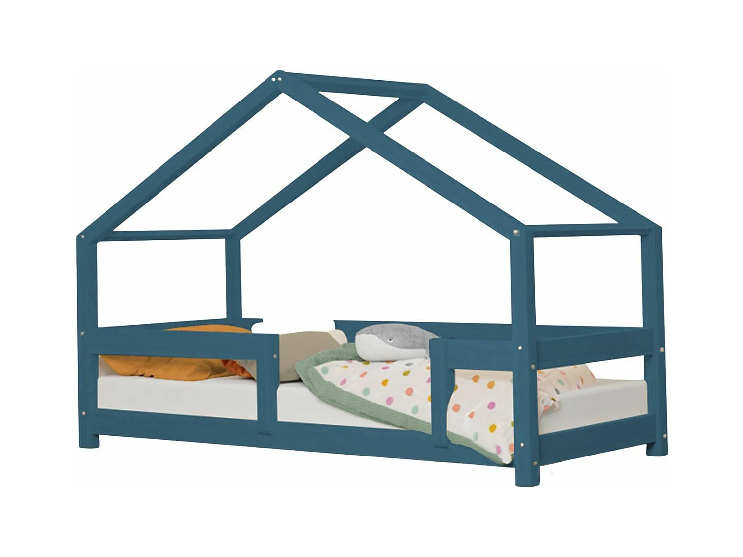 Lit cabane enfant LUCKY 120 x 200 bleu marine