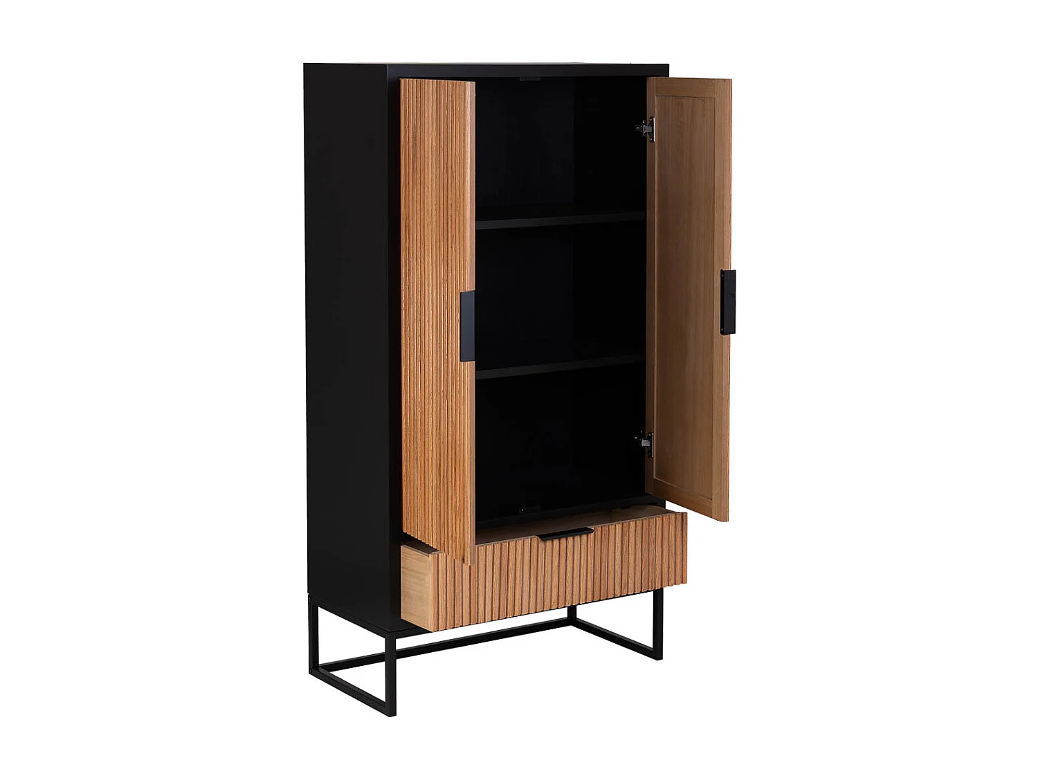 Armario 2 puertas madera y metal 80x40x150h cm