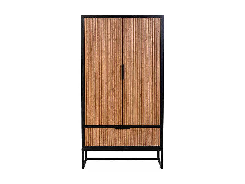 Roupeiro de 2 portas em madeira e metal 80x40x150h cm