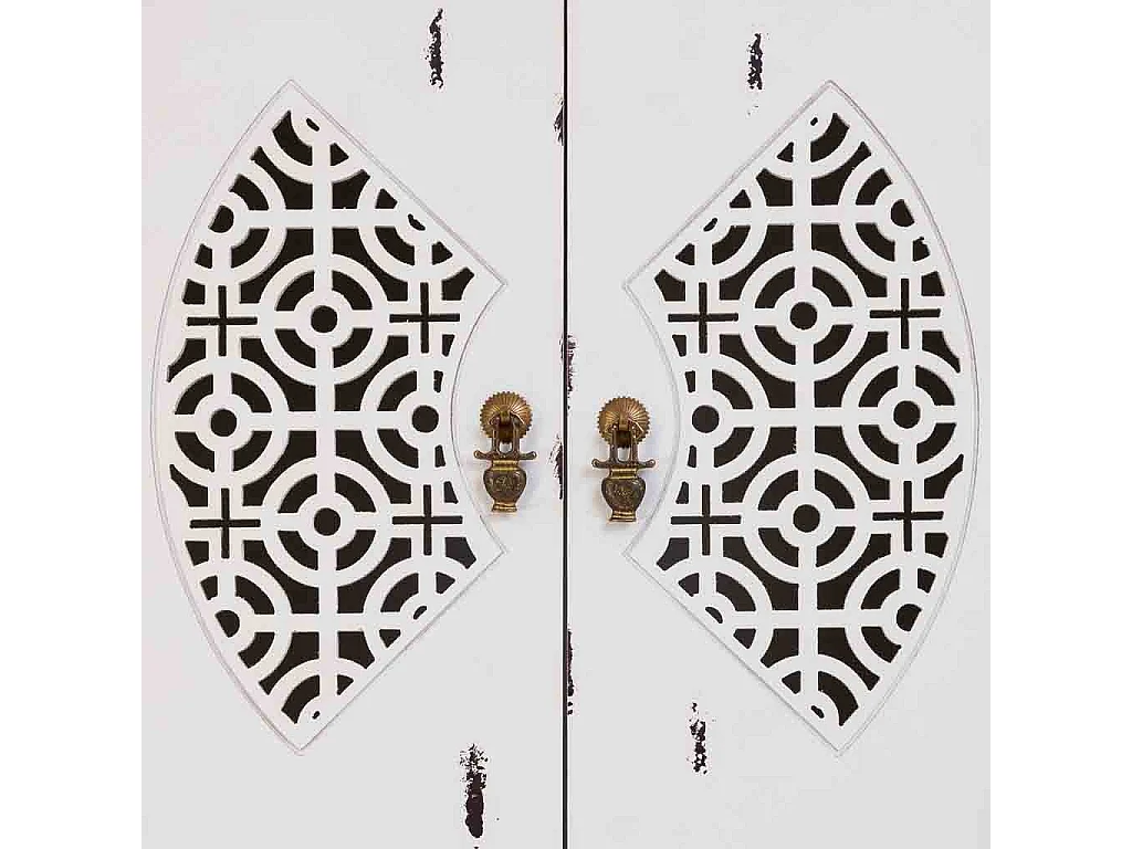 Armário em madeira com 4 gavetas e 2 portas, branco, 60x40x140h cm