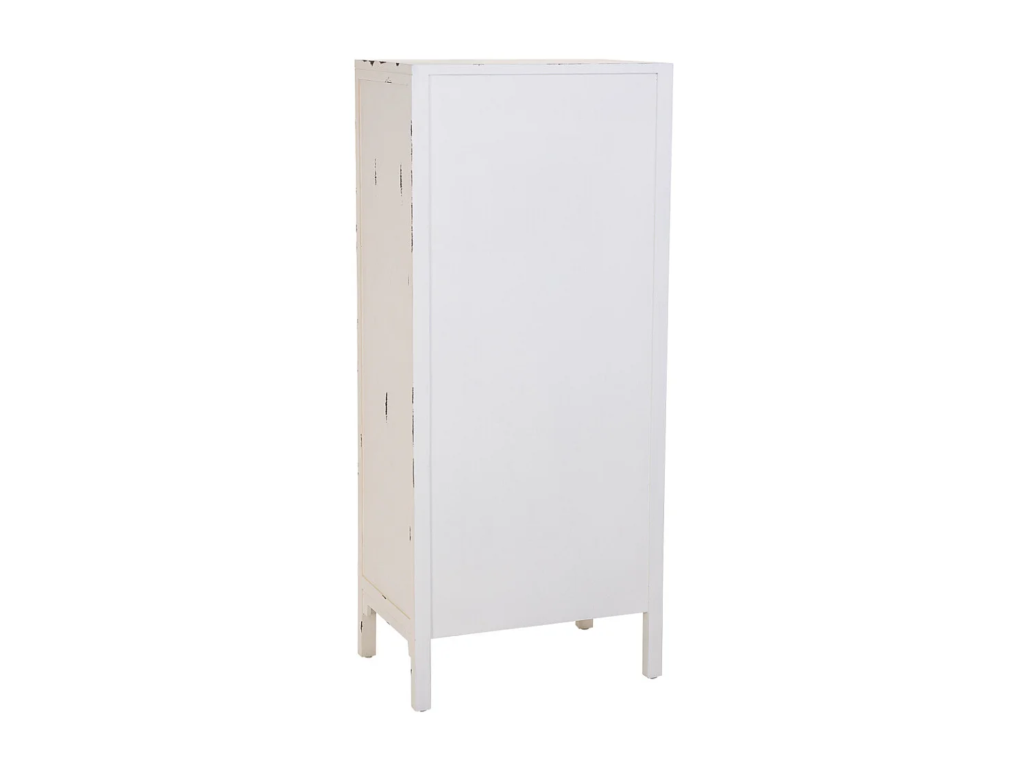 Armário em madeira com 4 gavetas e 2 portas, branco, 60x40x140h cm