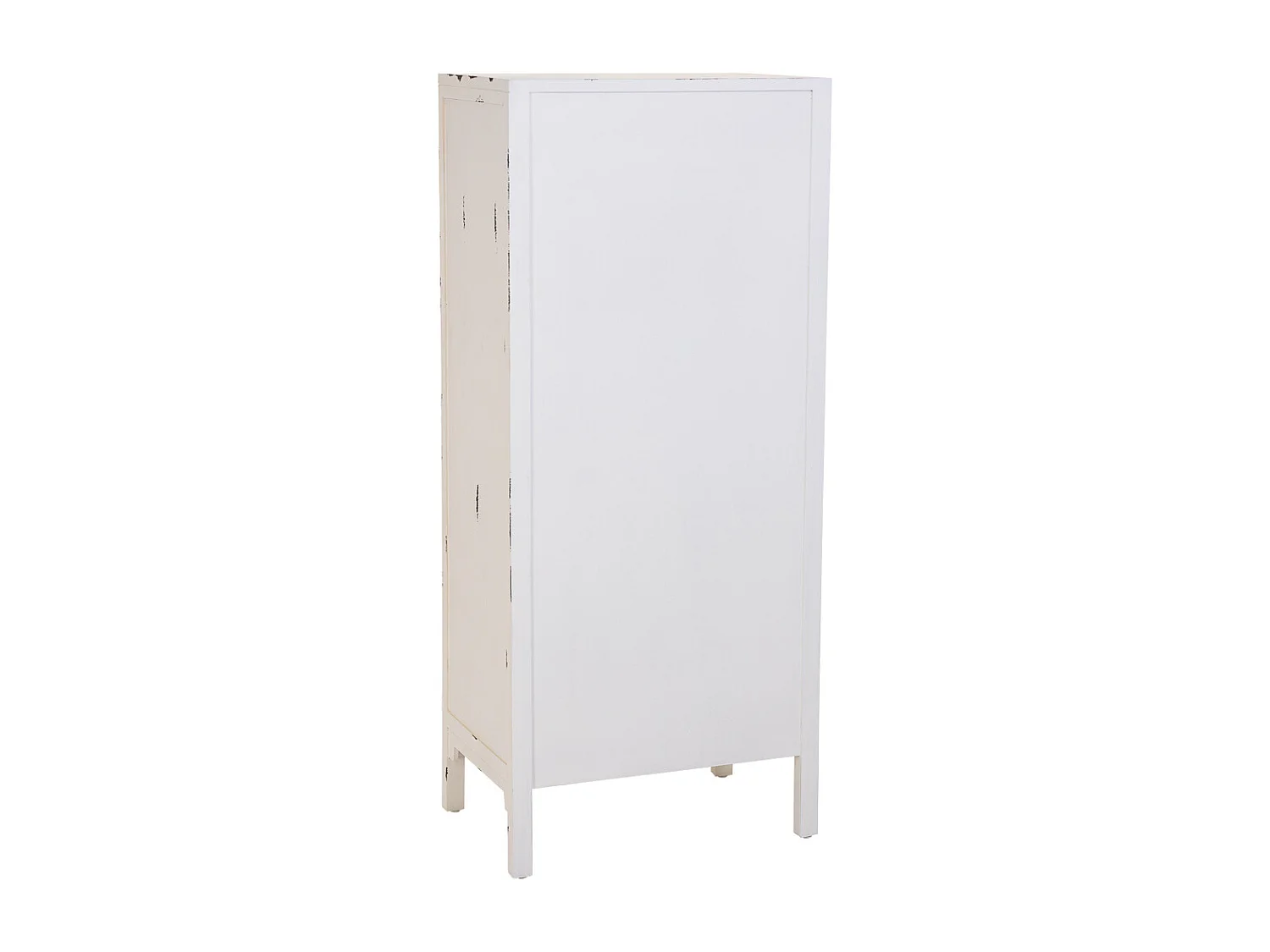 Holzkleiderschrank mit 4 Schubladen und 2 Türen, 60x40x140H cm, Weiß