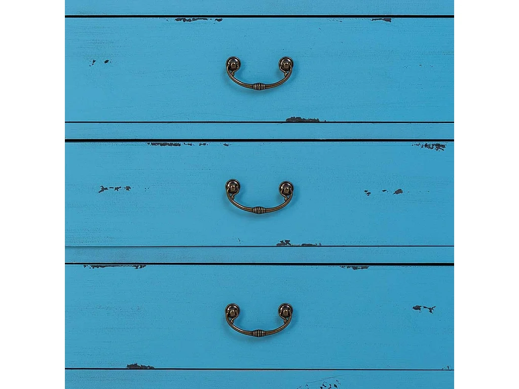 Holzkleiderschrank mit 4 Schubladen und 2 Türen,  60x40x140H cm. Blau