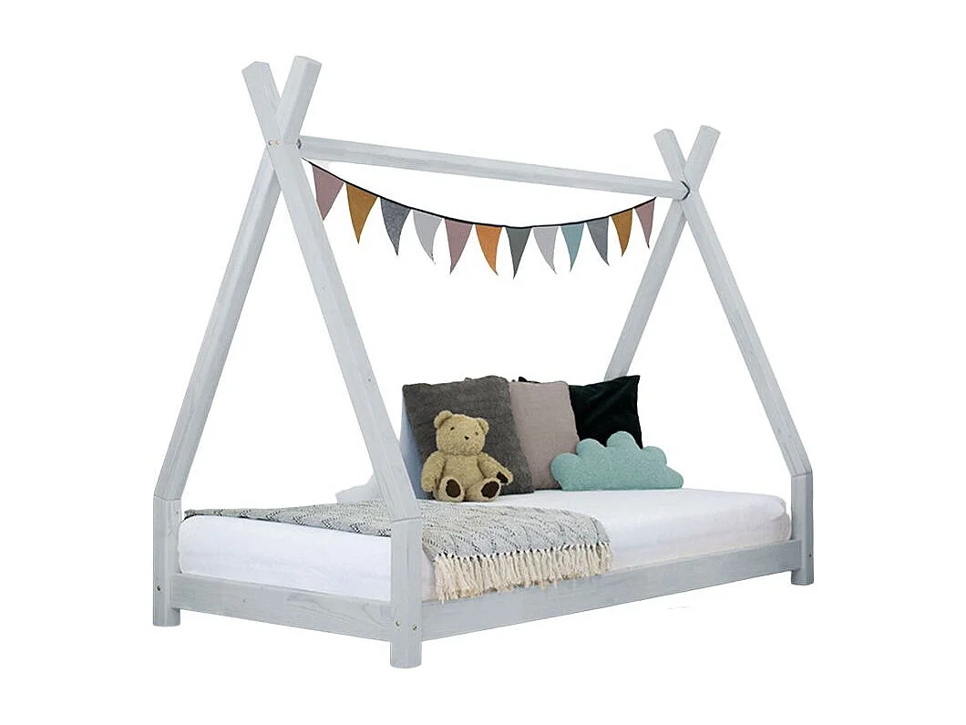 Lit tipi enfant NAKANA 120 x 180 gris clair