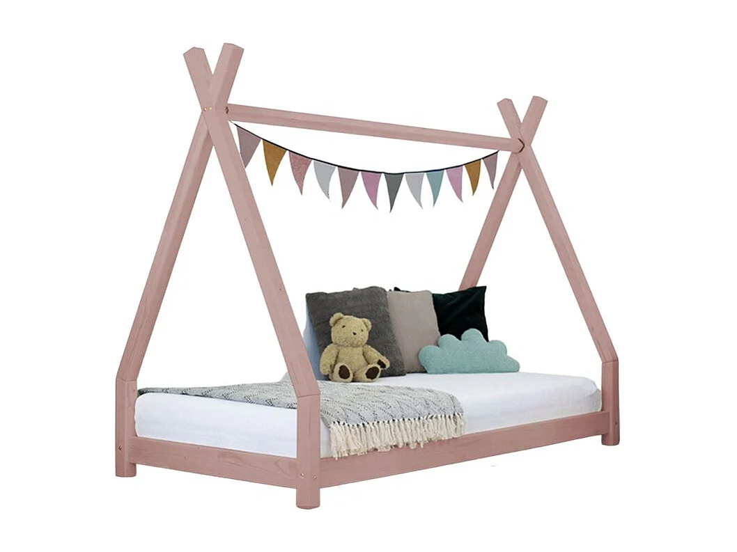 NAKANA kindertipi bed 80 x 180 pastelroze