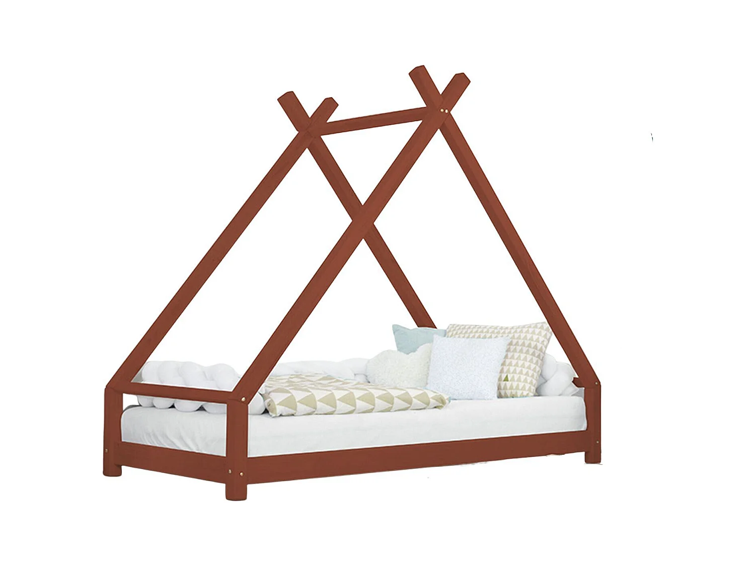 Lit tipi enfant TAHUKA 90 x 180 rouge brique