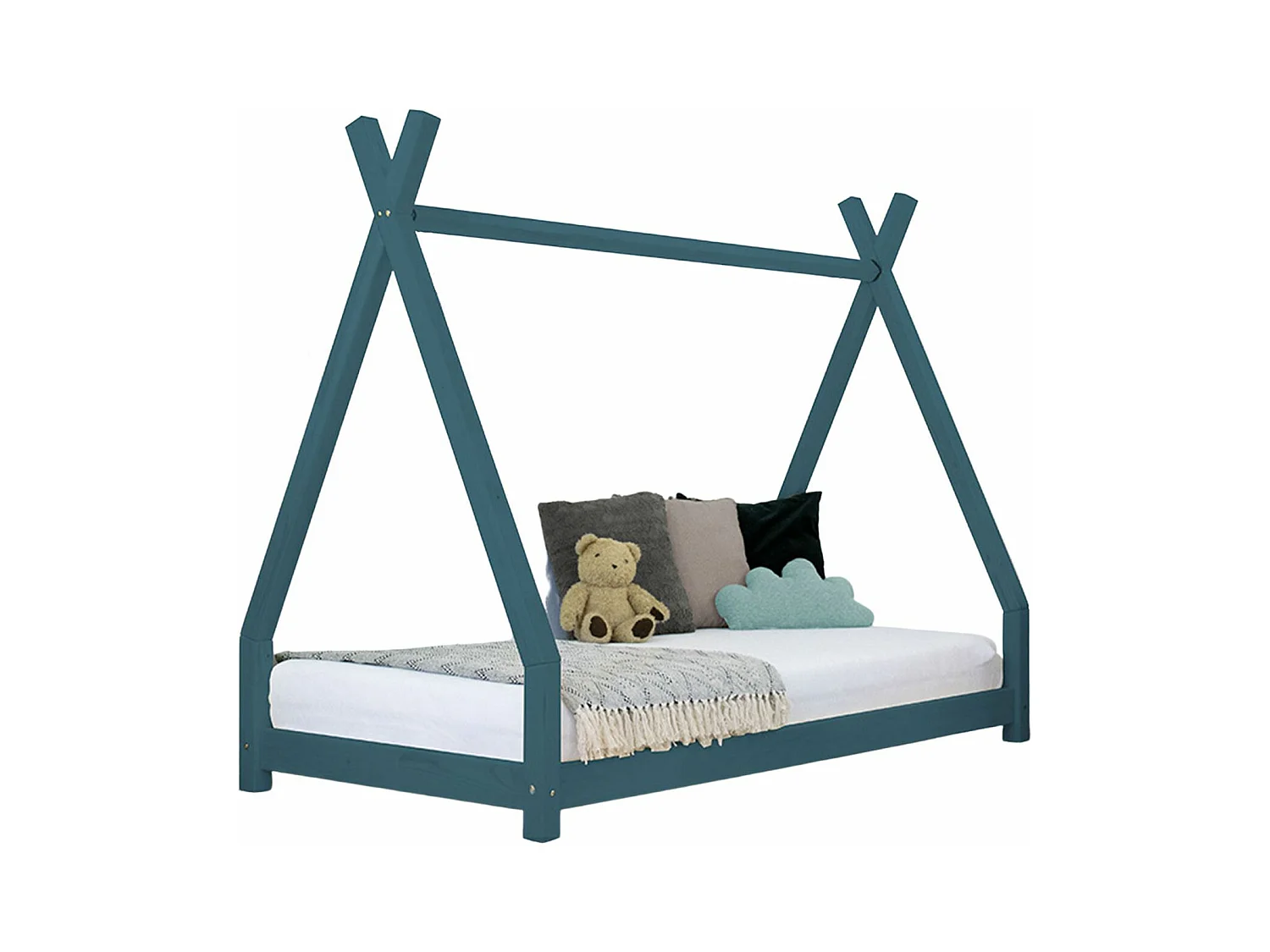 Lit tipi enfant NAKANA 80 x 180 vert pétrole