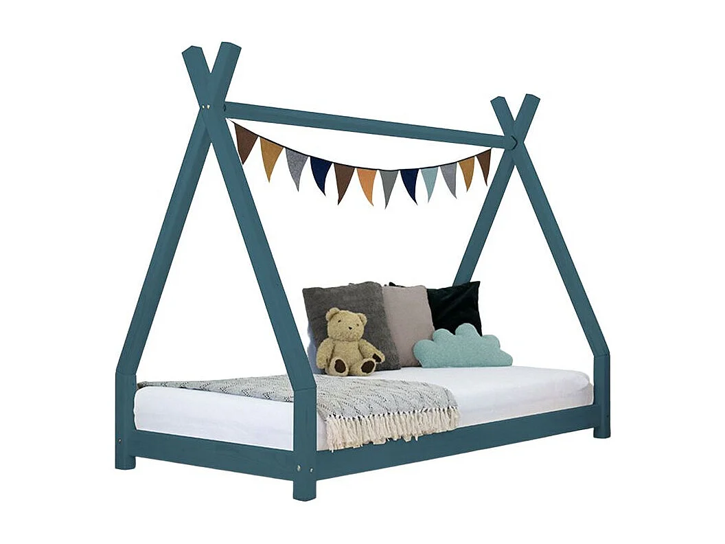 Lit tipi enfant NAKANA 80 x 180 vert pétrole