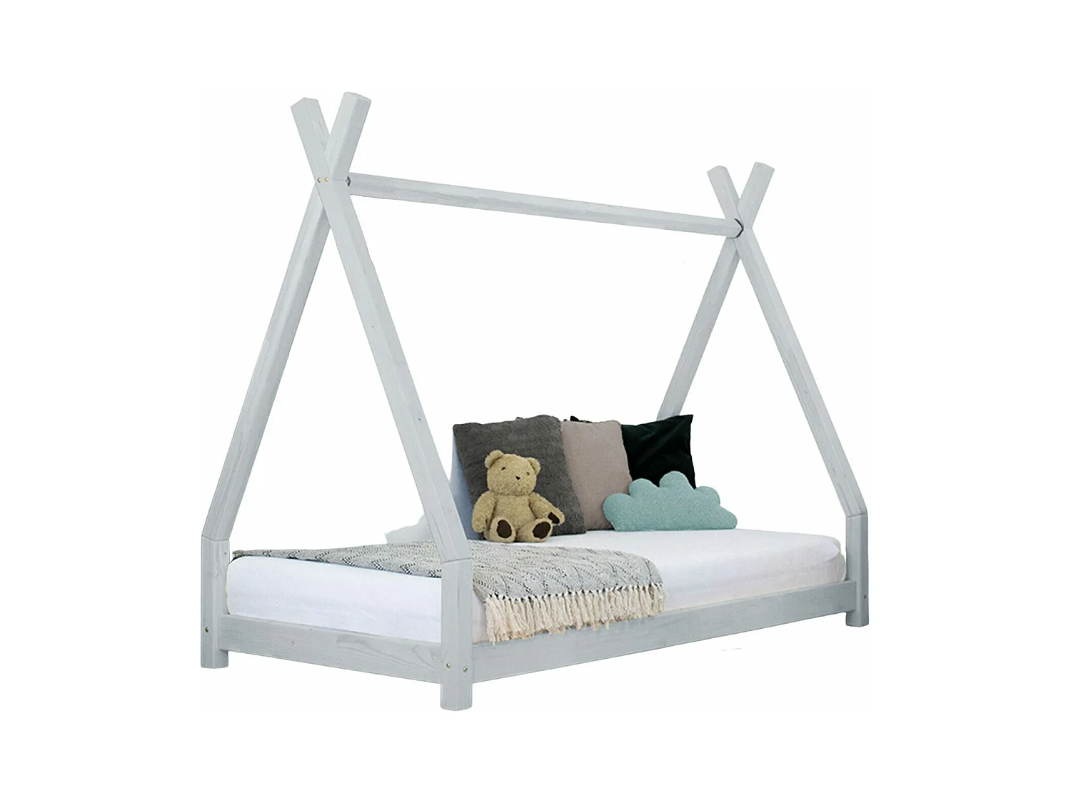Lit tipi enfant NAKANA 80 x 180 gris clair
