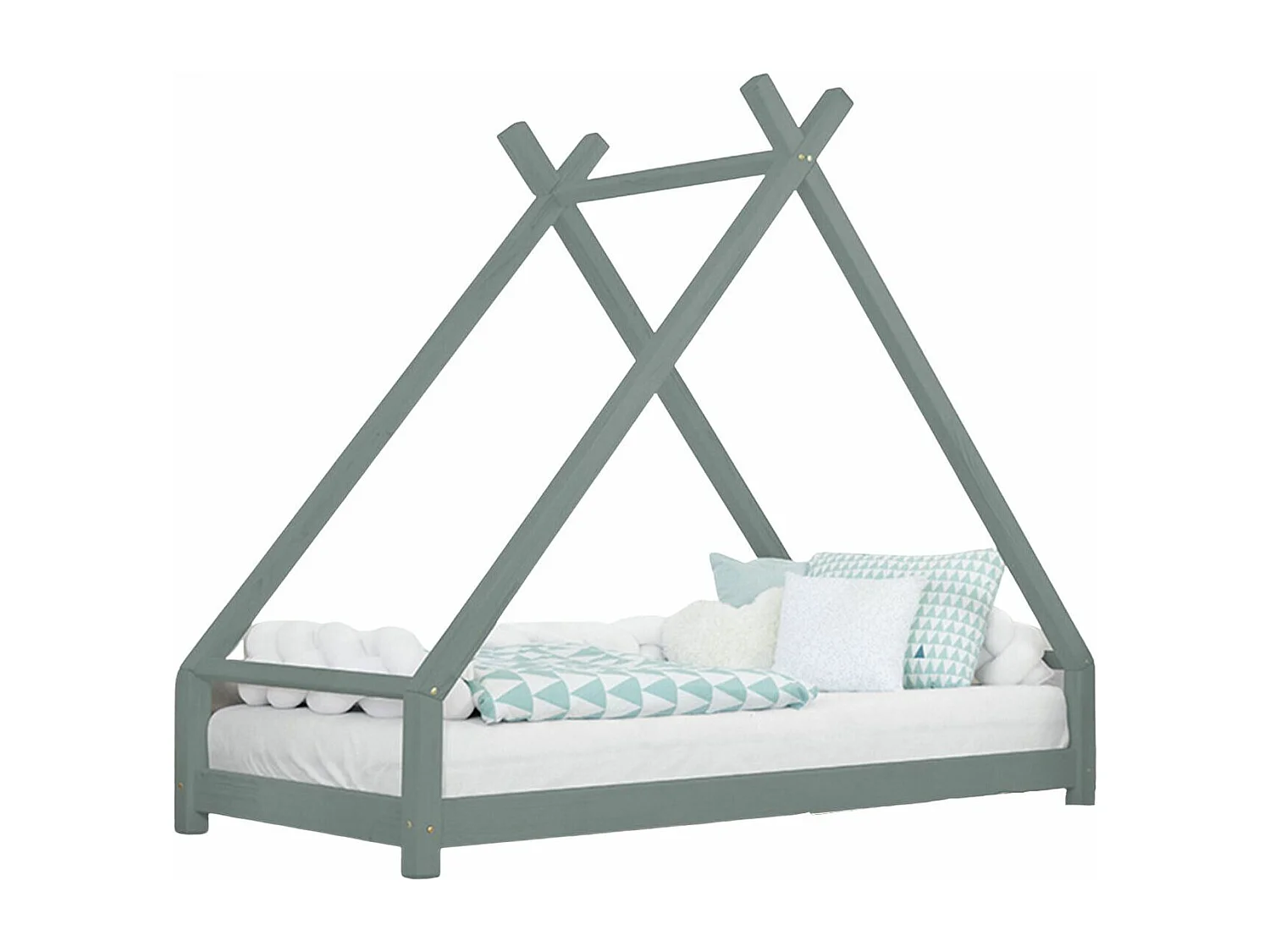Lit tipi enfant TAHUKA 90 x 180 vert sauge