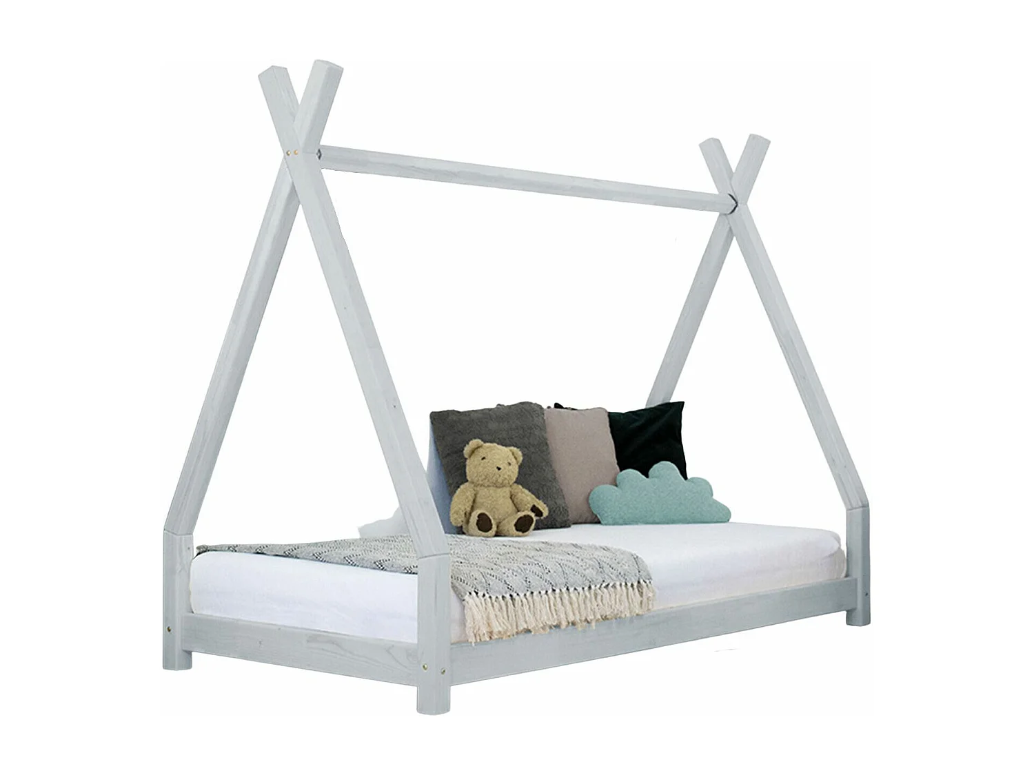 Lit tipi enfant NAKANA 90 x 160 gris clair
